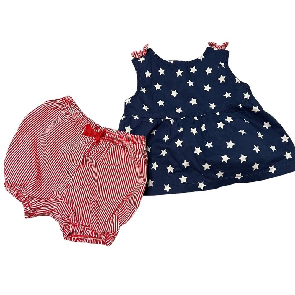 Carter's Matching Outfit Girls American Flag Red White Blue 6-9 Months